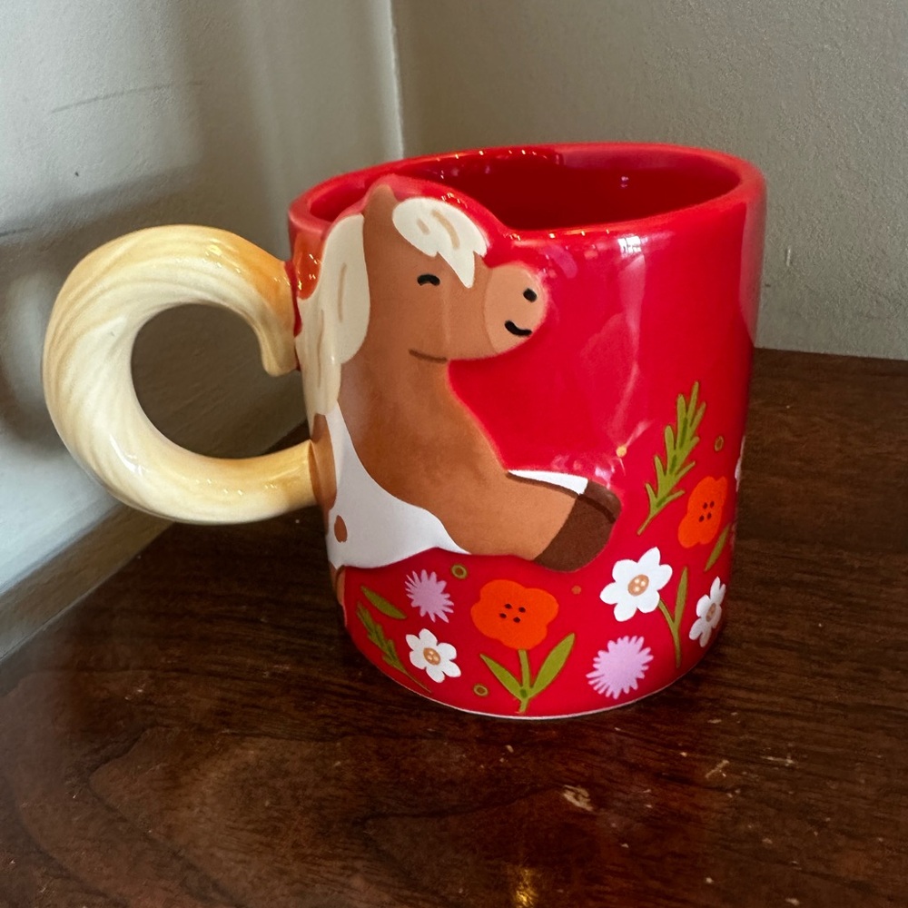Starbucks Tan Mug with Horse Design